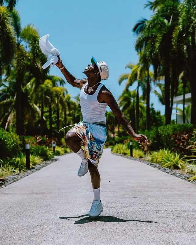 Bobby Shmurda outfit in Jordan, Nike, and Hanes, 2023