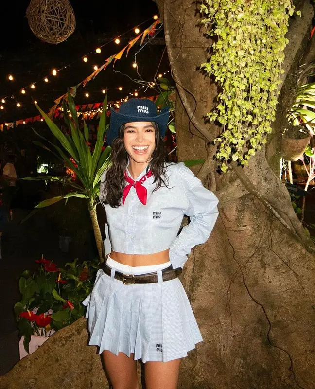 Bruna Marquezine outfit in Ganni and Miu Miu, 2023