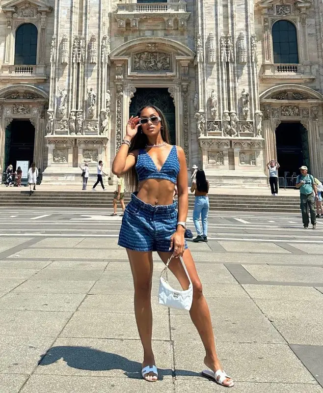 Jilly Anais outfit in Miu Miu and Hermes, 2023