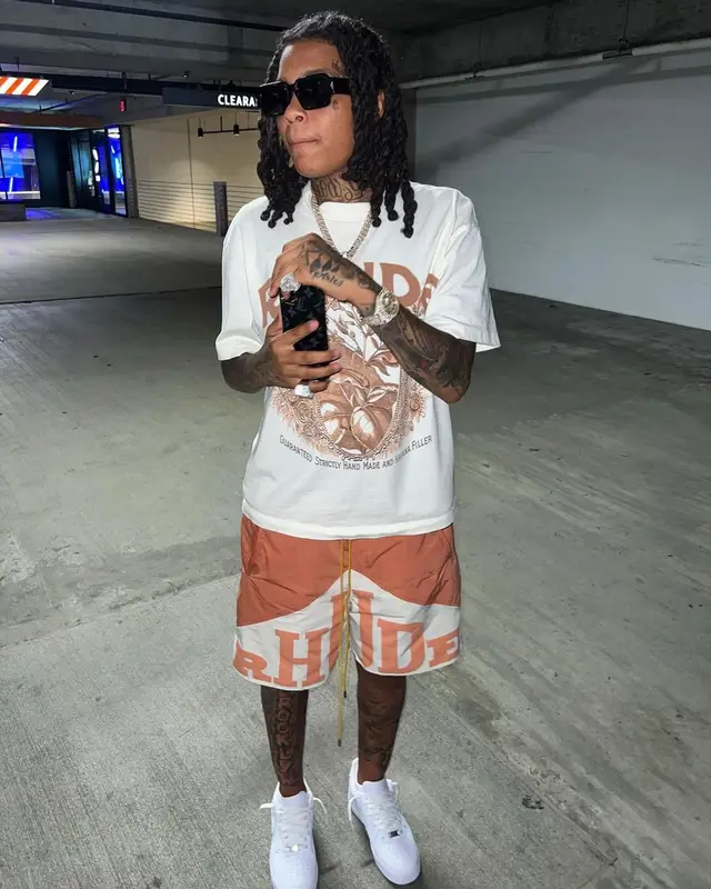 Young M.A outfit in Rhude and Nike, 2023