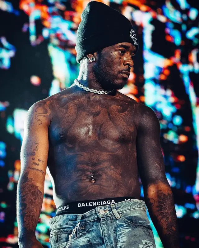 Lil Uzi Vert outfit in Vlone, Balenciaga, and Nike, 2023