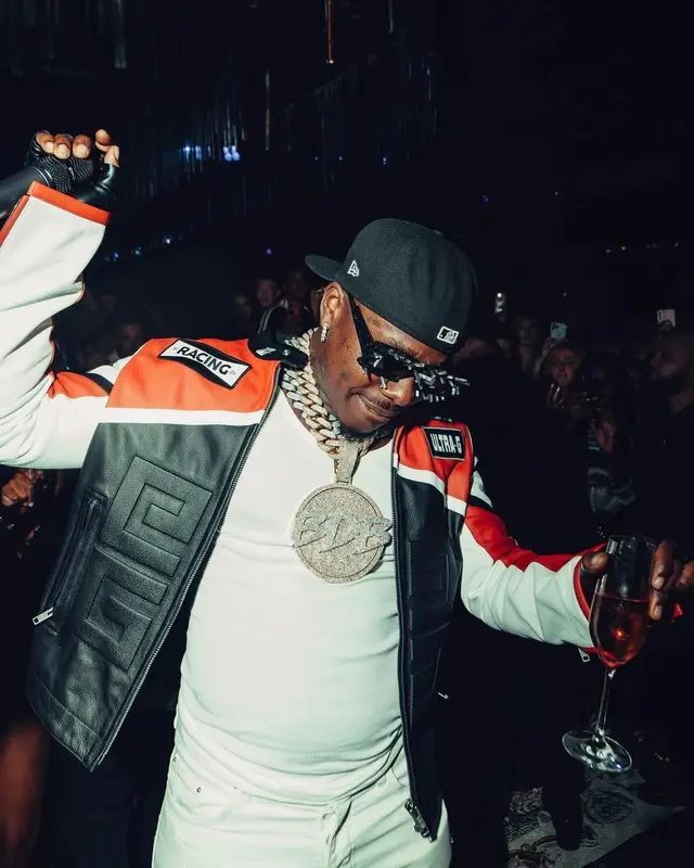 DaBaby outfit in Kuboraum, New Era, and Chicago White Sox, 2023