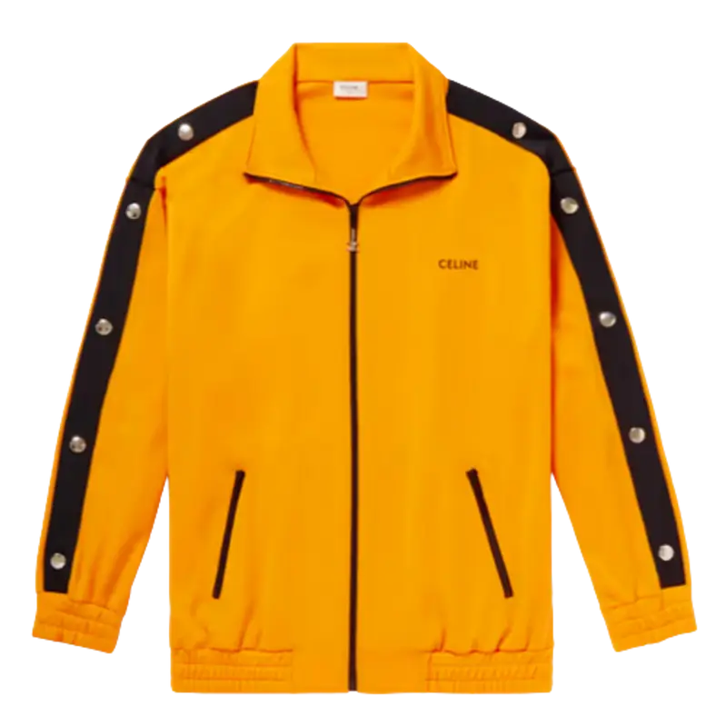 Celine Studded Jersey Zip Up Track Jacket $1600
