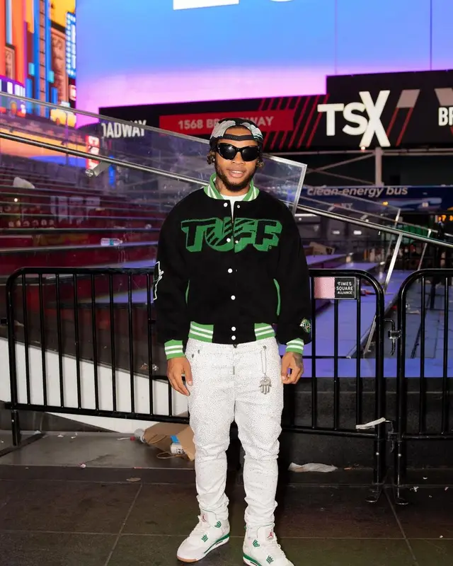 Poco Lee outfit in Jordan, Tuff World, and Nike, 2023