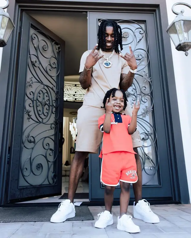 Polo G outfit in Burberry and Nike, 2023