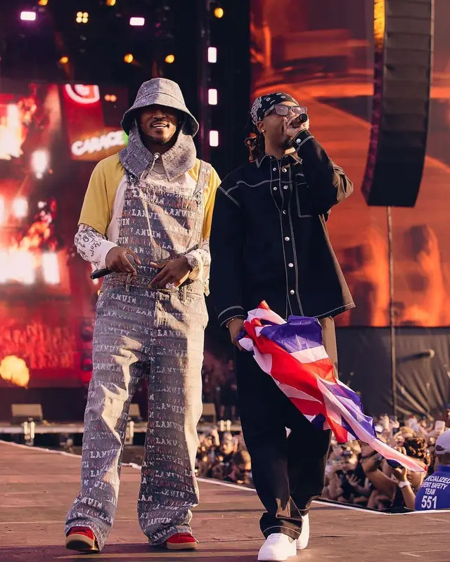 Metro Boomin outfit in Nike and Prada, 2023
