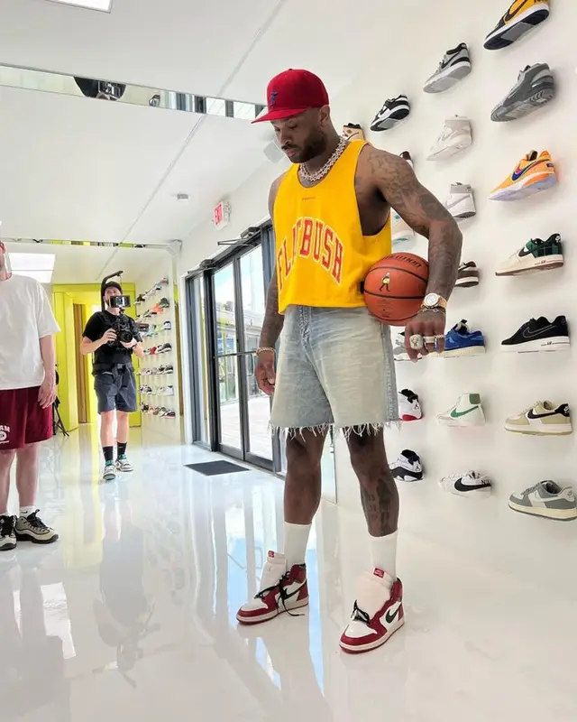 PJ Tucker outfit in Pyer Moss, Fear of God, and Wilson, 2023