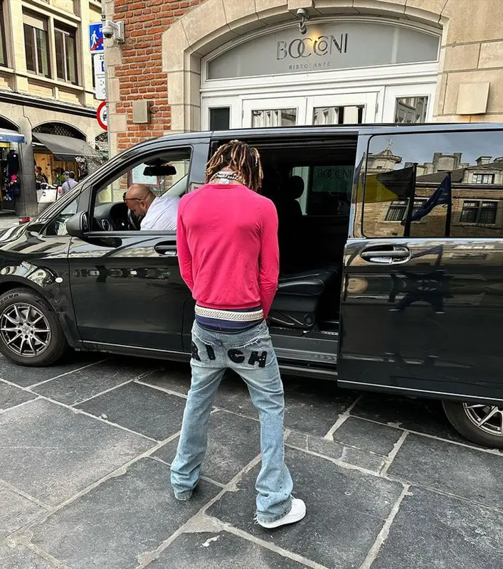 Swae Lee outfit in Lacoste, B.B. Simon, and Saint Laurent, 2023