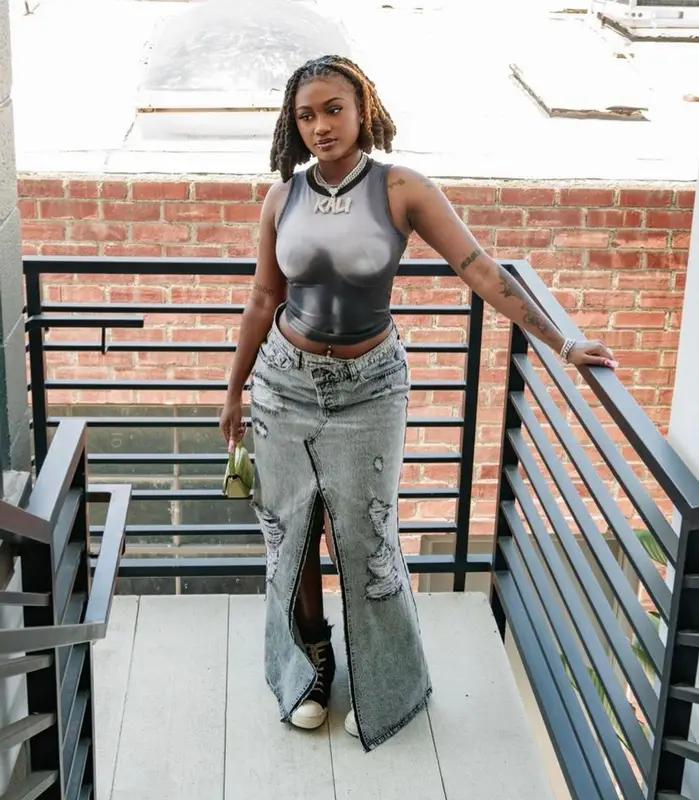 kaliii outfit in FashionNova, Rick Owens, and Diesel, 2023