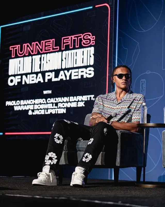 Paolo Banchero outfit in Missoni, Denim Tears, and Oakley, 2023