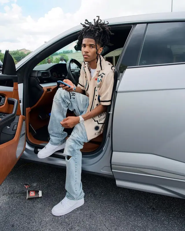 Lil Darius outfit in Amiri and Nike, 2023