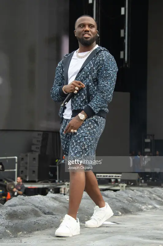 Headie One outfit in Louis Vuitton, 2023