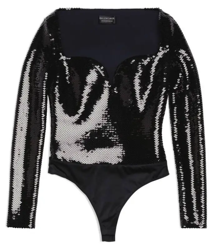 Balenciaga Black Long Sleeve Bustier Top $3850