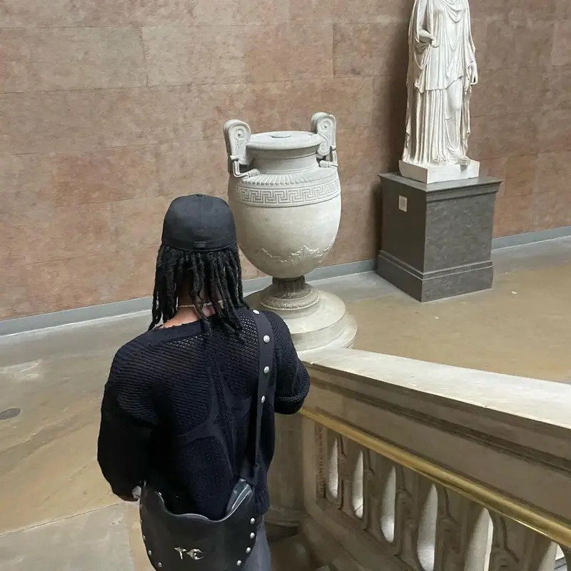 BigBabyGucci outfit in Rick Owens, Converse, and Saintwoods, 2023