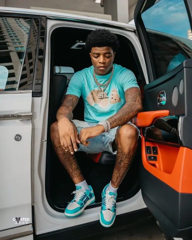 Yungeen Ace outfit in Palm Angels, Hudson, and Amiri, 2023
