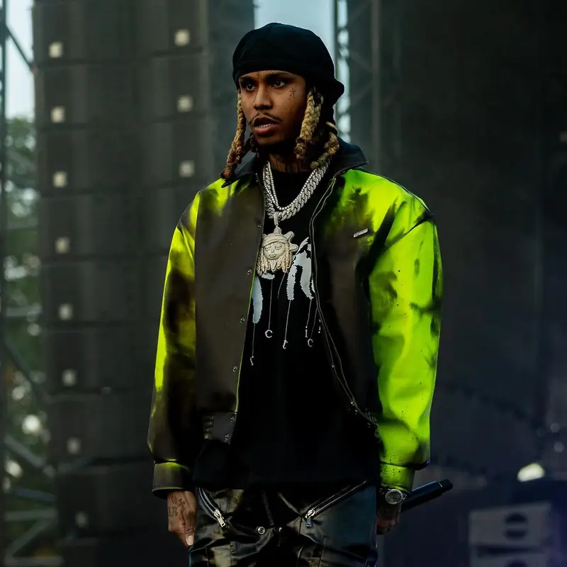 Lil Gnar outfit in Chaos Gone Global, Rick Owens, and Nike, 2023