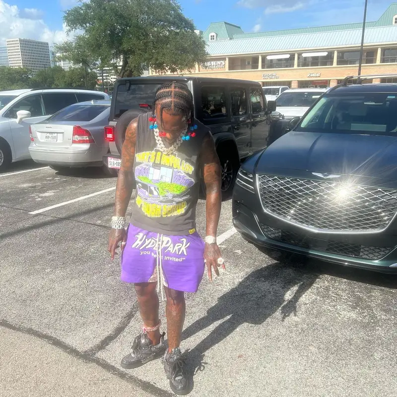 Sauce Walka outfit in Cough Syrup, Hyde Park, and Louis Vuitton, 2023