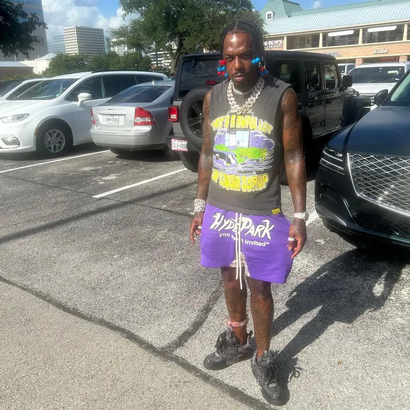 Sauce Walka outfit in Cough Syrup, Hyde Park, and Louis Vuitton, 2023