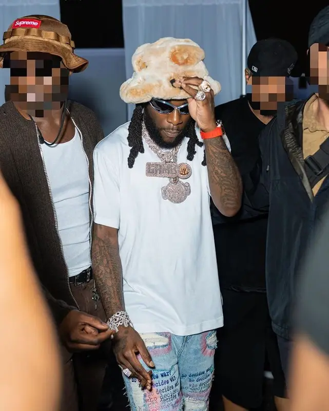 Burna Boy outfit in Who Decides War, Balenciaga, and Gallery Dept., 2023