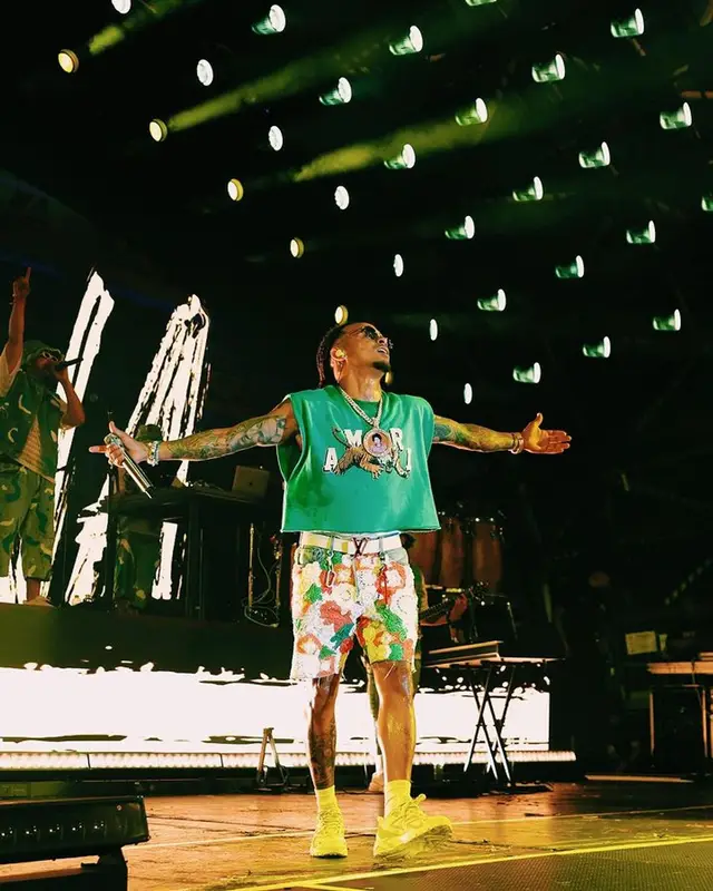 Ozuna outfit in Amiri, Louis Vuitton, and Cartier, 2023