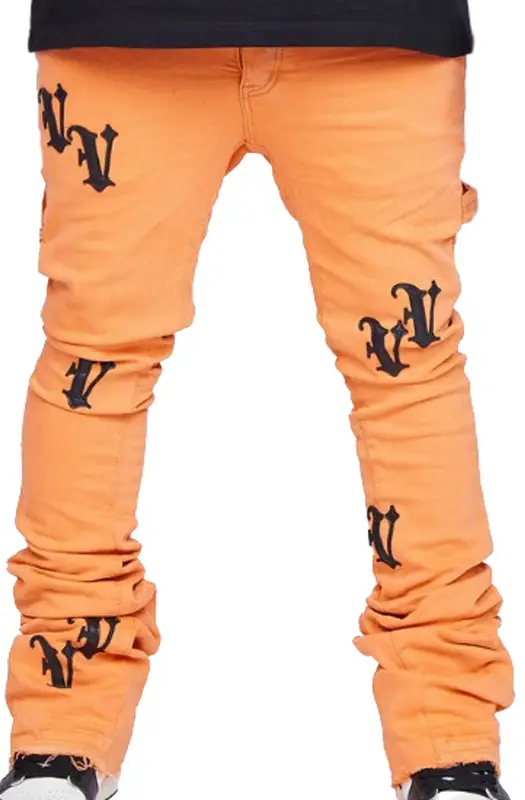 Valabasas Orange Super Stacked Selfless Jeans $148
