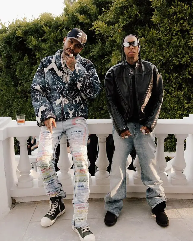 Tyga outfit in Courreges, Timberland, and Givenchy, 2023