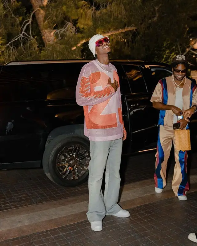 Jarred Vanderbilt outfit in Dries Van Noten, Nike, and Jacques Marie Mage, 2023