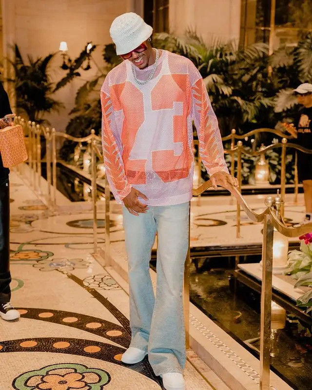 Jarred Vanderbilt outfit in Dries Van Noten, Nike, and Jacques Marie Mage, 2023