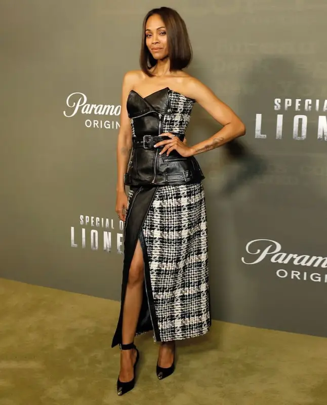 Zoe Saldana outfit in Alexander McQueen, 2023