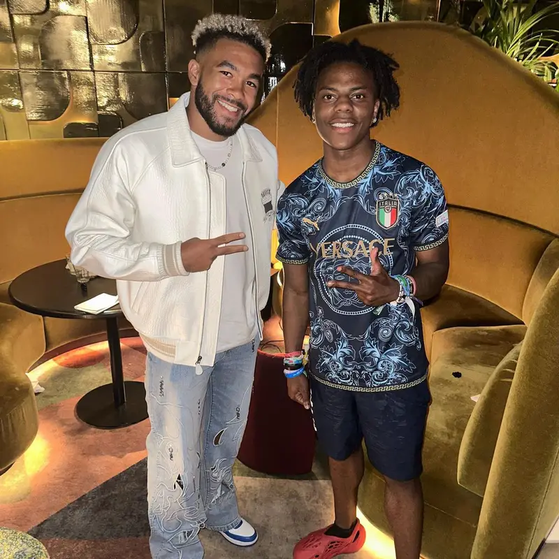 Reece James outfit in Avirex, Feng Chen Wang, and Louis Vuitton, 2023