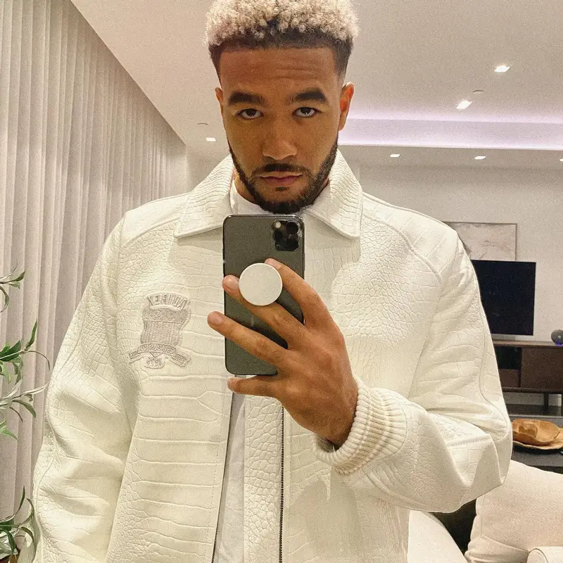 Reece James outfit in Avirex, Feng Chen Wang, and Louis Vuitton, 2023