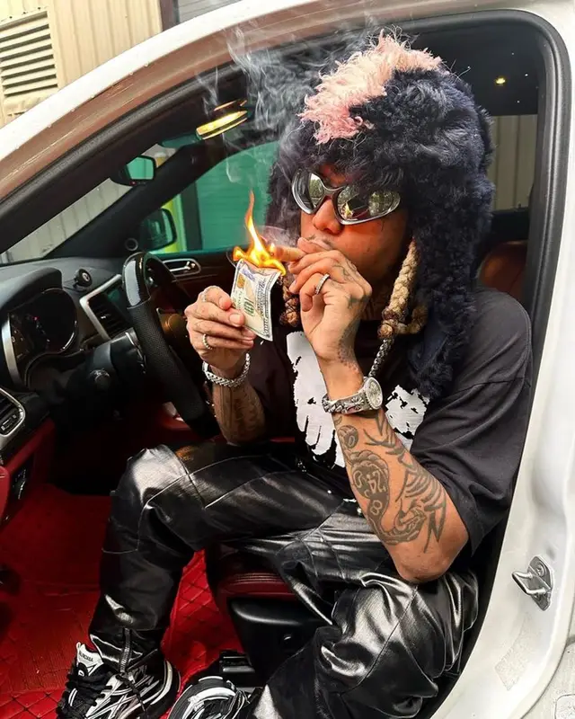 Lil Gnar outfit in Rick Owens, Balenciaga, and Marni, 2023