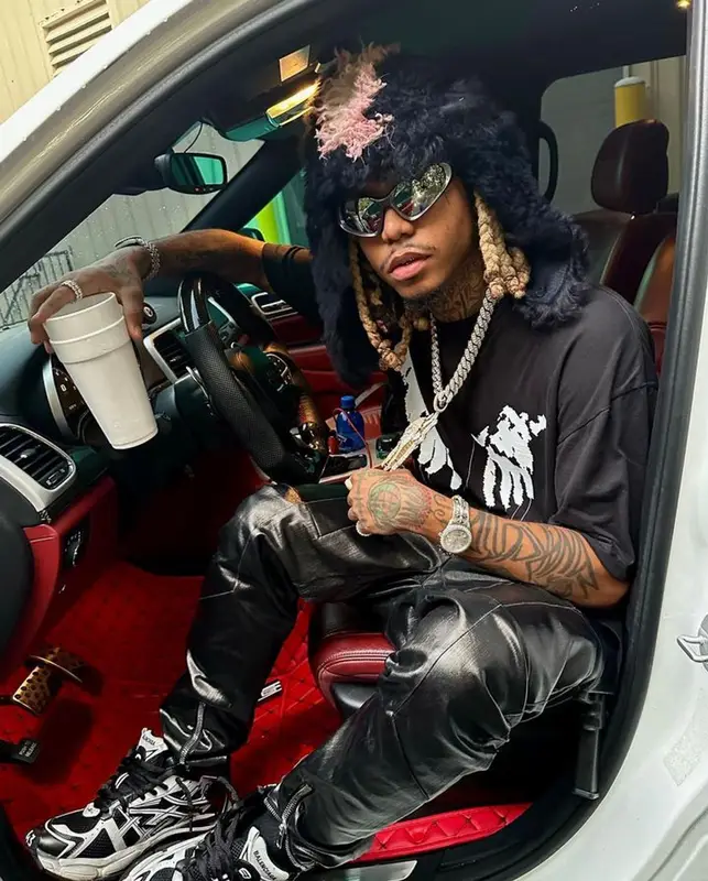 Lil Gnar outfit in Rick Owens, Balenciaga, and Marni, 2023
