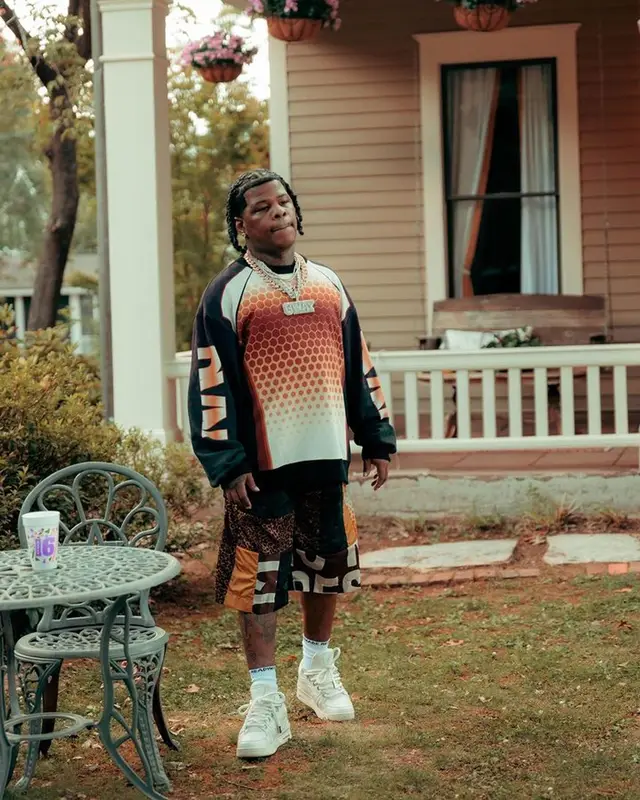 Rylo Rodriguez outfit in Dries Van Noten, Bape, and Readymade, 2023