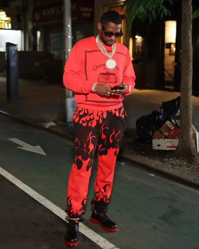 Fabolous outfit in Gallery Dept., Chrome Hearts, and Matty Boy, 2023