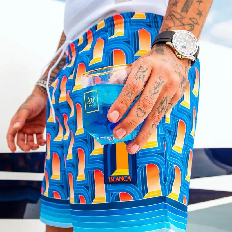 Sfera Ebbasta outfit in Casablanca, Cartier, and New Era, 2023