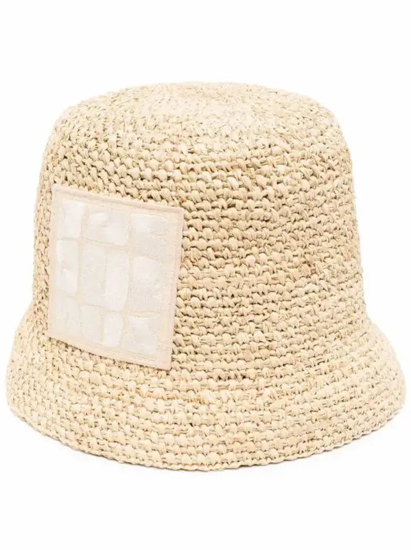 Jacquemus Le Bob Ficiu Raffia Bucket Hat $445