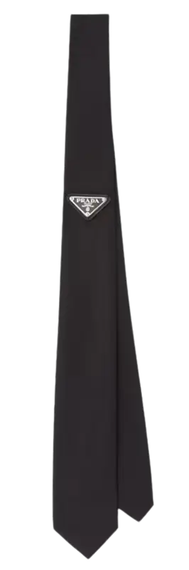 Prada Re-Nylon Black Gabardine Tie $395