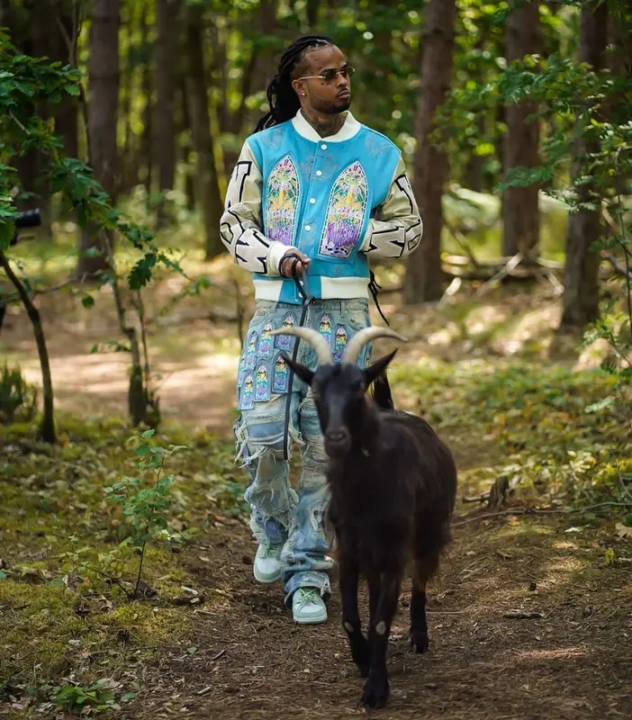 Kalash outfit in Who Decides War, Nike, and Cartier, 2023