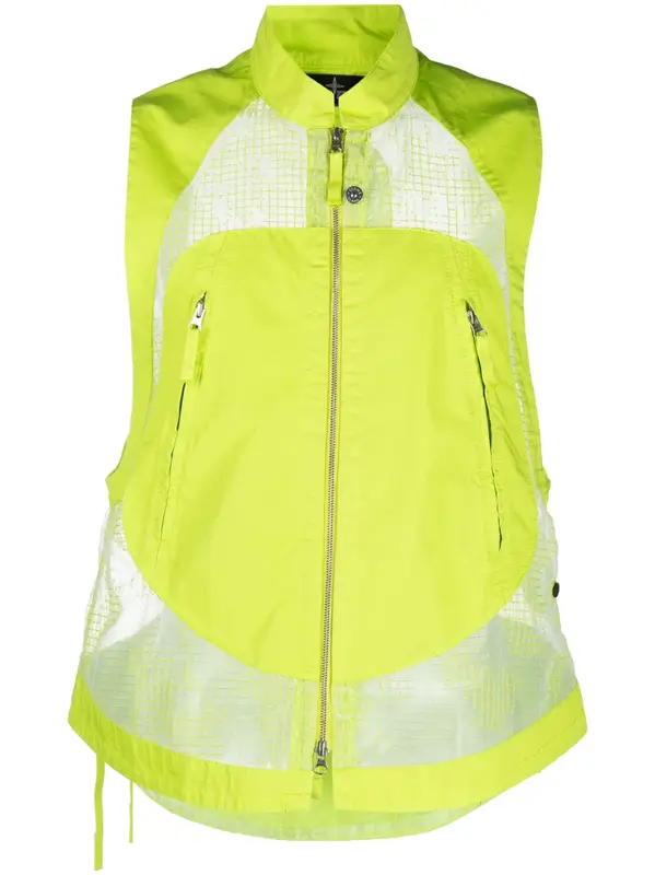 Stone Island Green Mesh-Panel Vest $848