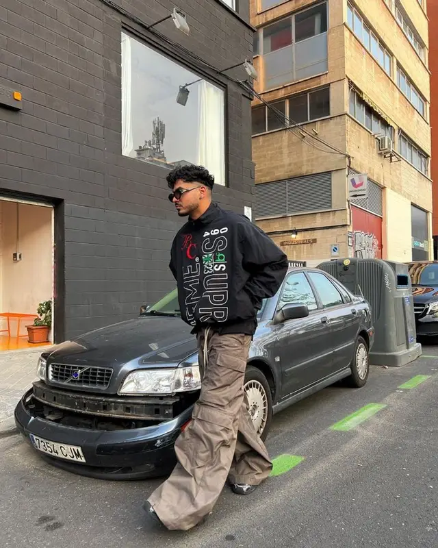 Álvaro Díaz outfit in Supreme, Rick Owens, and Bottega Veneta, 2023