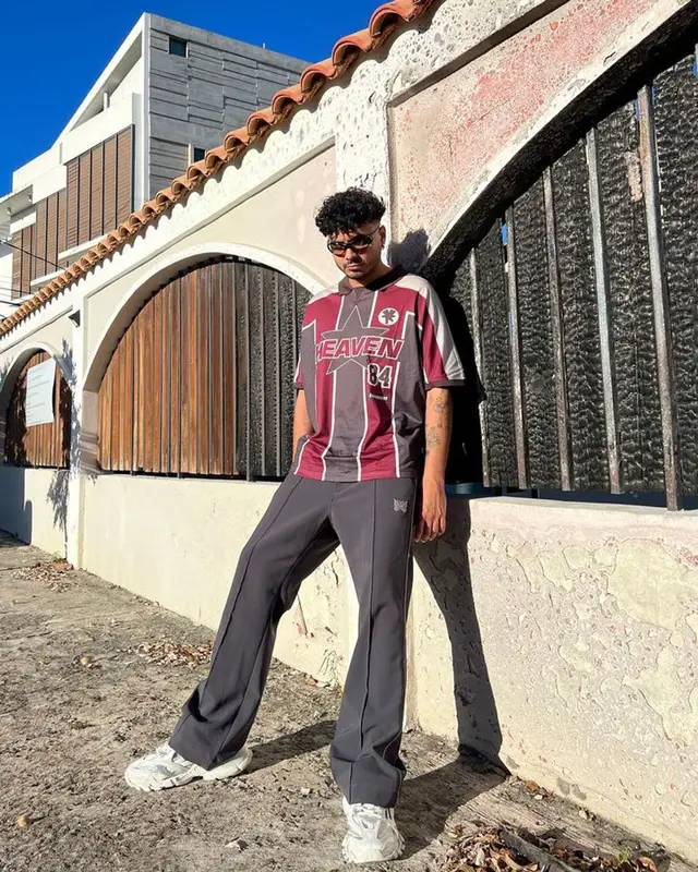 Álvaro Díaz outfit in Marc Jacobs, Needles, and Bonnie Clyde, 2023