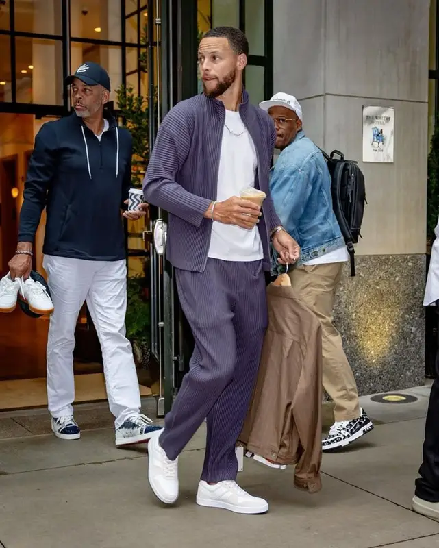 Stephen Curry outfit in Issey Miyake and Celine, 2023