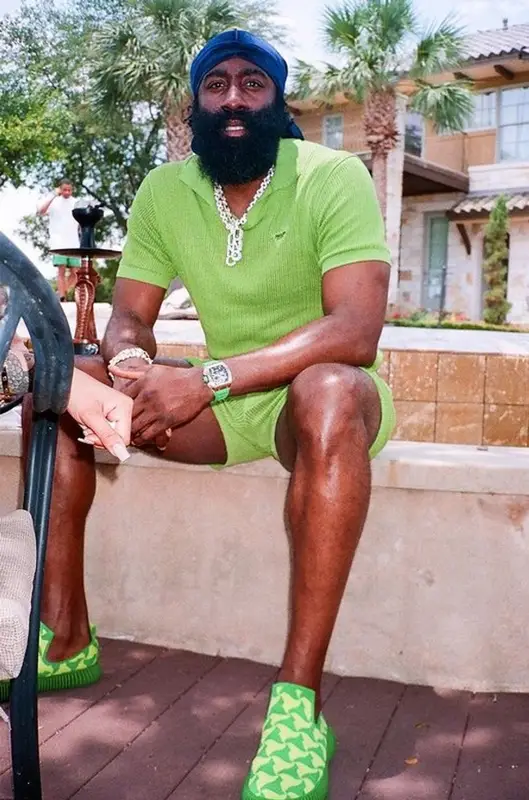 James Harden outfit in Prada and Bottega Veneta, 2023