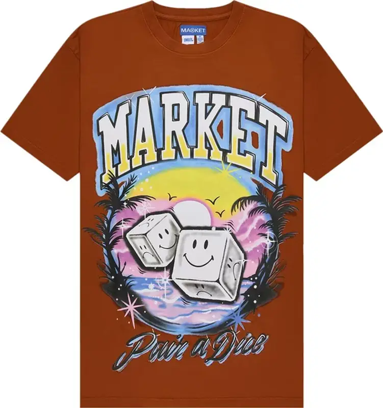 Market Rust Smiley Pair Of Dice T-Shirt $57