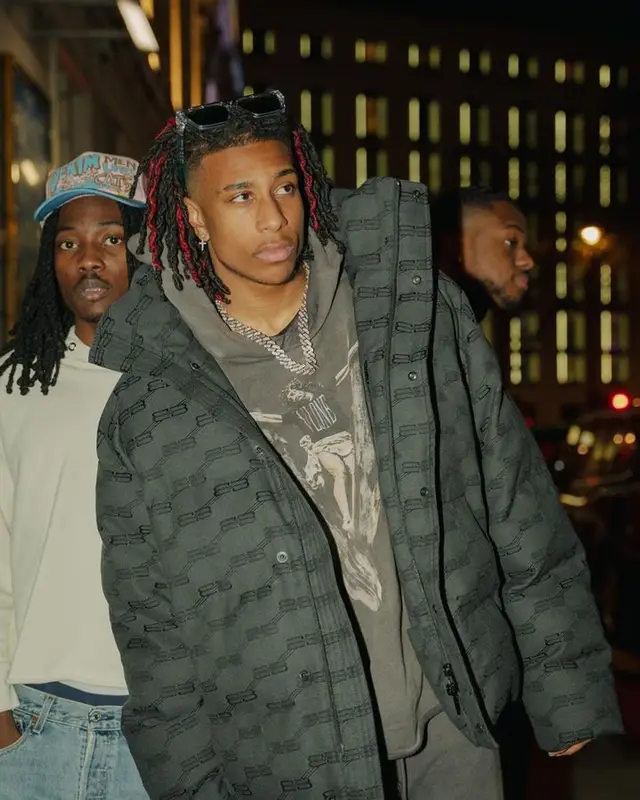 Michael Olise outfit in Balenciaga, Vlone, and Louis Vuitton, 2023