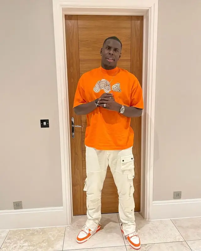 Kurt Zouma outfit in Palm Angels, BooHooMan, and Louis Vuitton, 2023