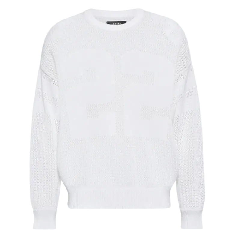 Amiri Cotton Knit White Sweater $1190