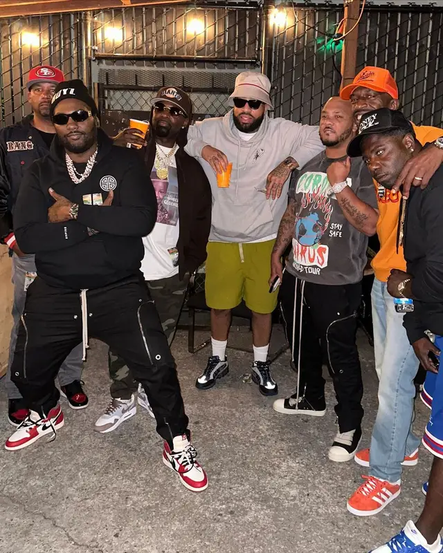 Peezy outfit in Rick Owens, Nike, and Versace, 2023