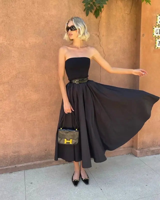 Elsa Hosk outfit in Hermes, Scanlan Theodore, and Saint Laurent, 2023